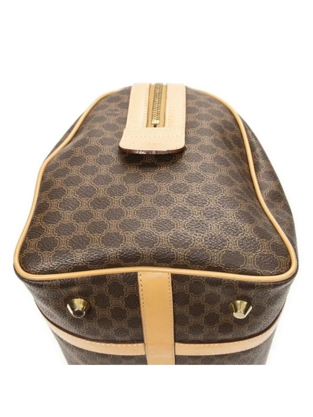 Celine Small Boston Brown Macadam Canvas Shoulder Bag - Picture 8 of 10